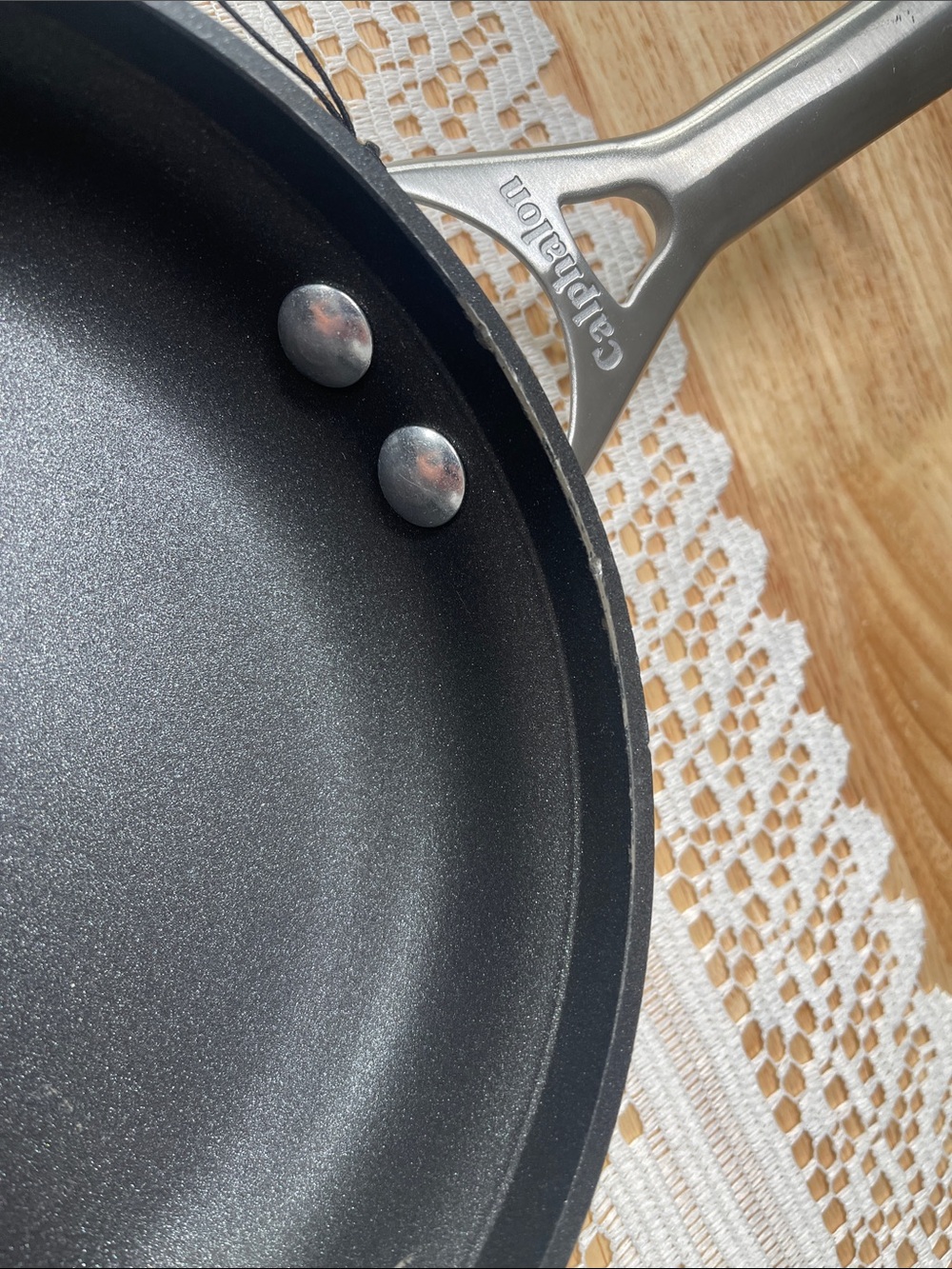 Calphalon Black Nonstick Skillet with Silver Handle - Picture 5 of 10